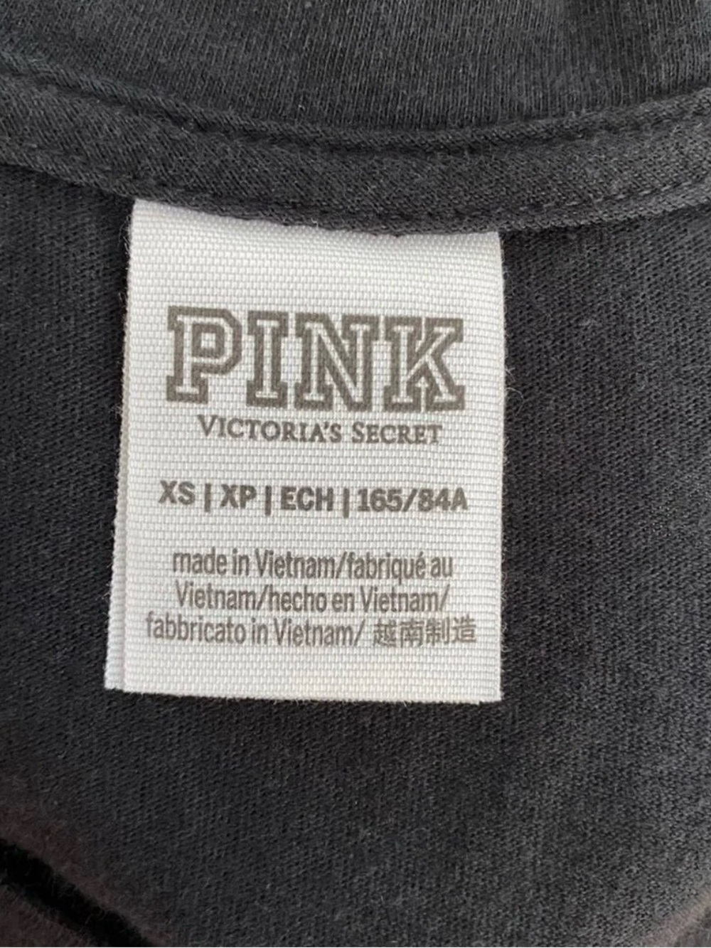 PINK Victoria's Secret Mesh V Detail Sleeveless Black Tank Top Women's Size XS - Picture 4 of 5